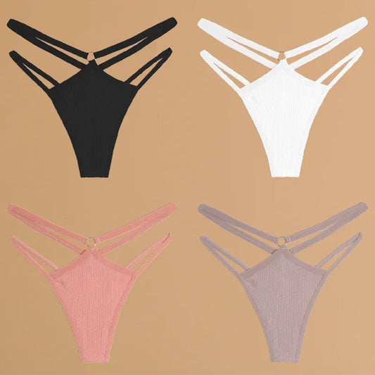 Finetoo Cotton Panties For Women Breathable Low Waist Underwear