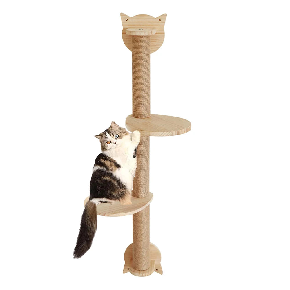 PETRAVEL Cat Tree With Scratching Posts Wall Mounted Hammock For Cats