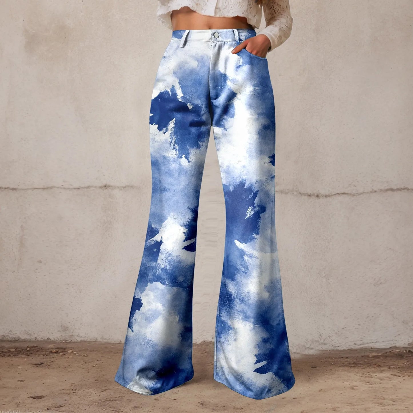 Women High Waist Baggy Boyfriend Jeans Wide Leg Denim Vintage