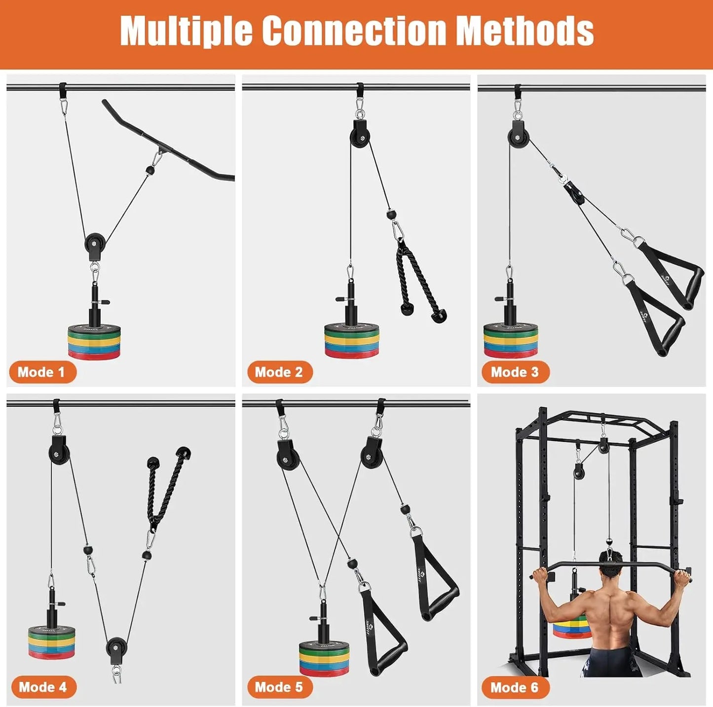 Home Gym Pulley System For Triceps Lat Pulldown And Curl