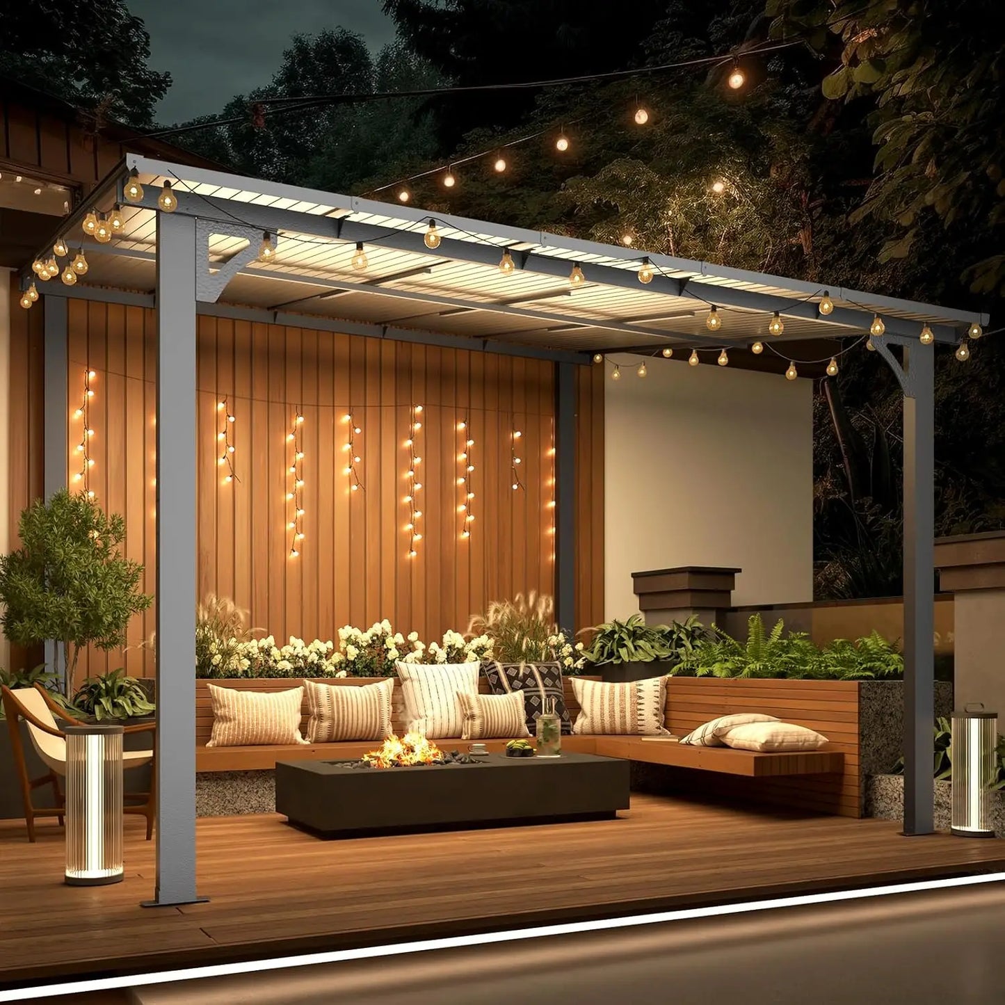 Wall Mounted Gazebo Pergola For Outdoor Patio Deck And Porch