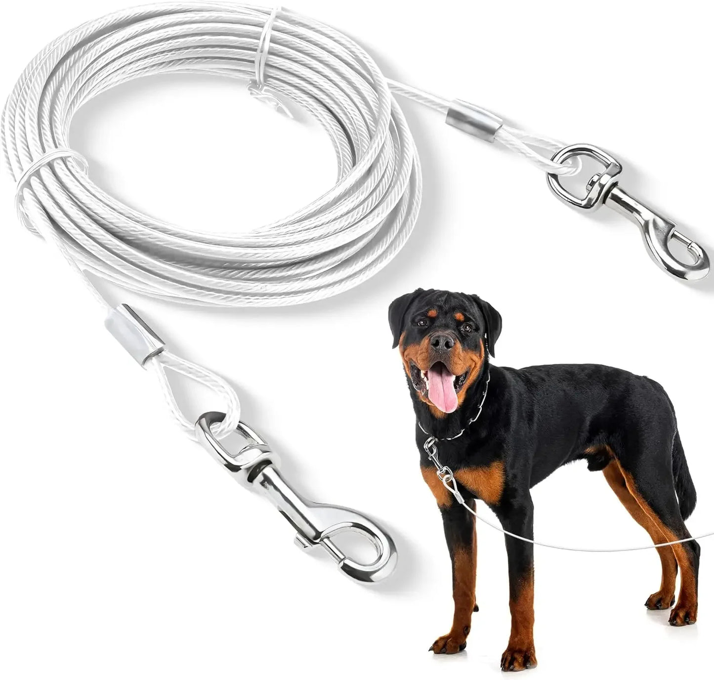 Stainless Steel Double Headed Dog Tie Out Cable Leash Buckle