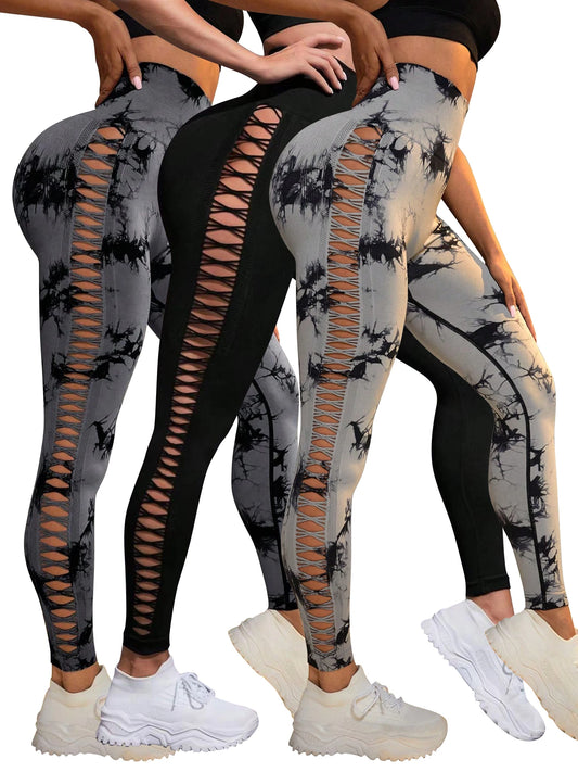 LOOHGHI Seamless High Waist Leggings Yoga Scrunch Butt Lifting Mesh