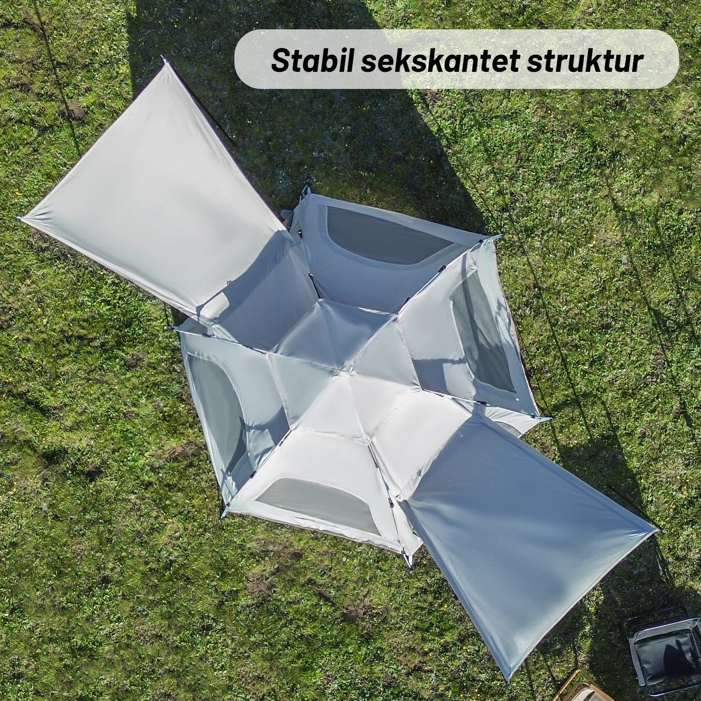 Pakicetus Spherical Hexagonal Camping Tent Quick Set With Sun Wind Oxford Fabric