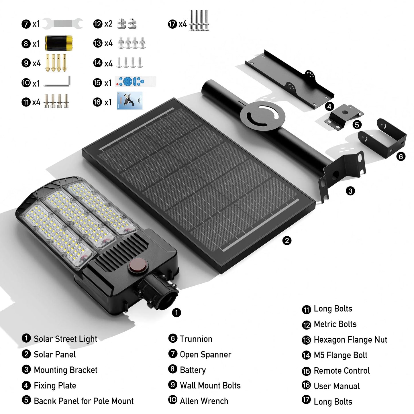 2 Pack Solar Area Lights Outdoor IP66 Parking Lot Lighting