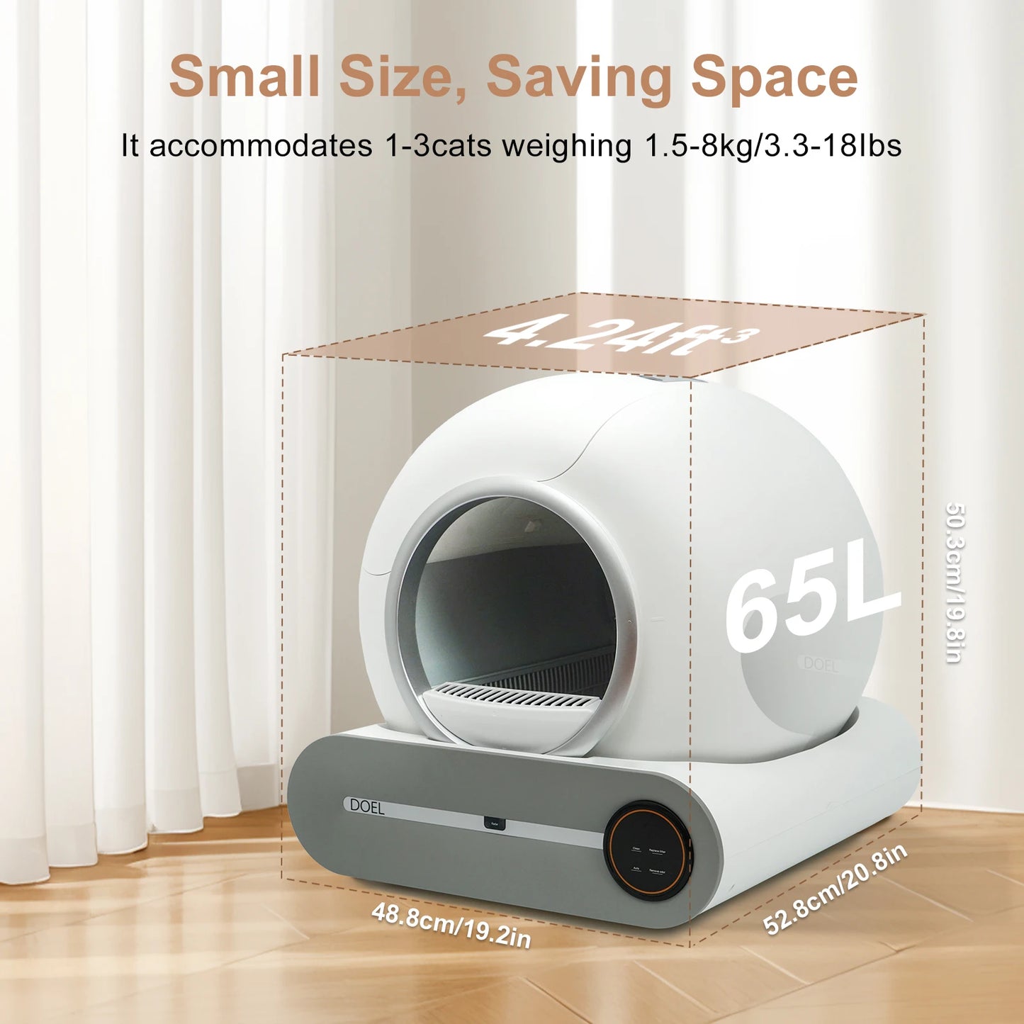 DOEL Self Cleaning Cat Litter Box with Smart App Control