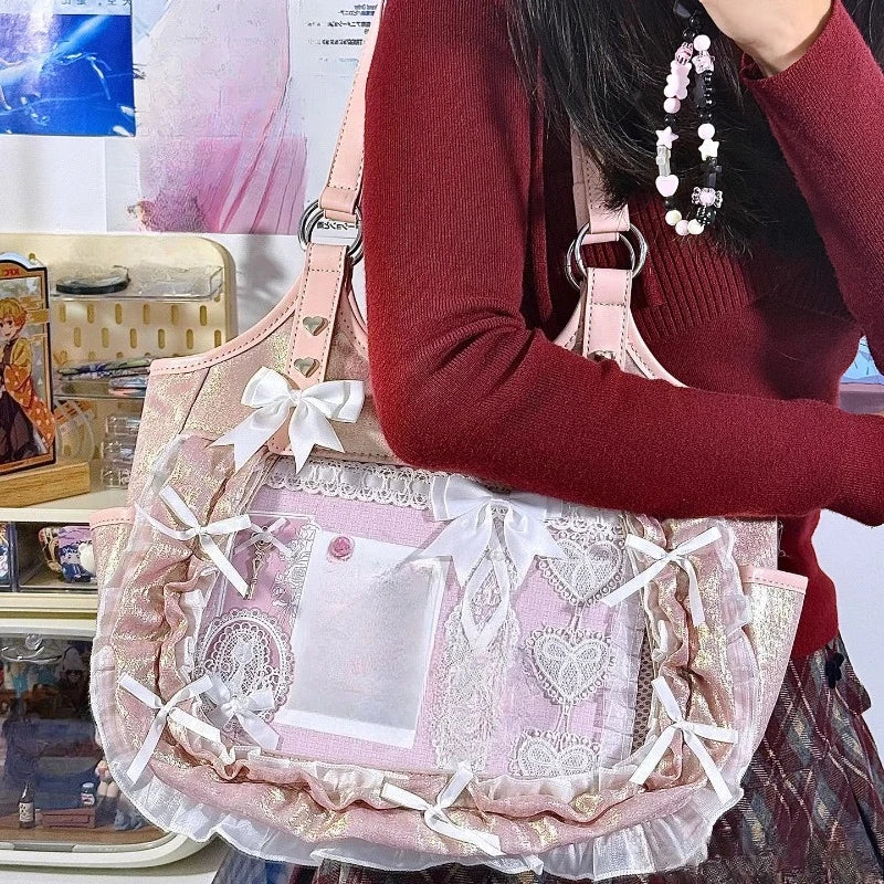 Kuroyabu Luxury Ruffled Lolita Handbag Ita Bag Gothic Underarm