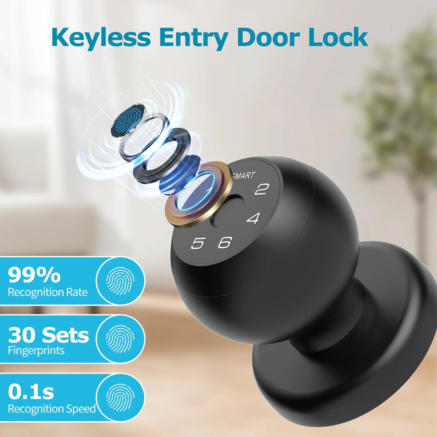 Viladepot Ball Shaped Smart Lock Fingerprint And App Controlled