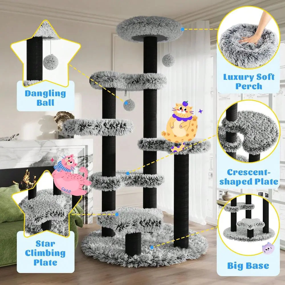 XMSJ Cat Tree Tower Multilevel Activity Center Cozy Perch