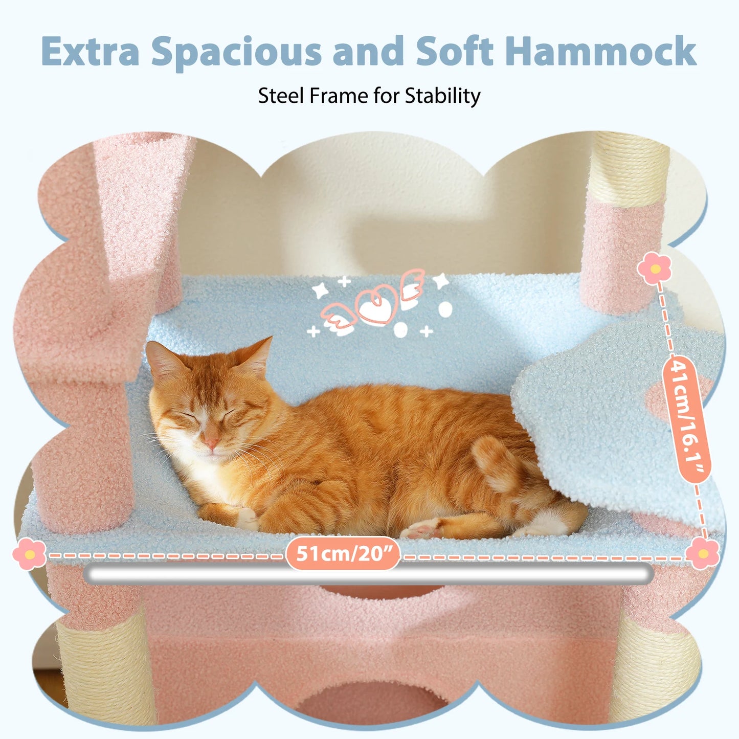 PETEPELA Cat Tree Tower With Sisal Posts And Spacious Perches