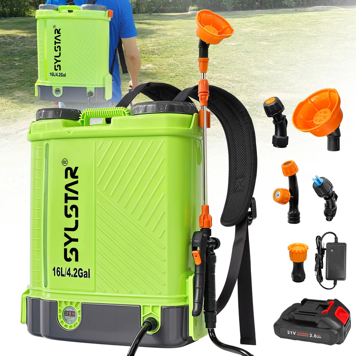 Battery Powered Backpack Sprayer 100 PSI Electric Garden Sprayer