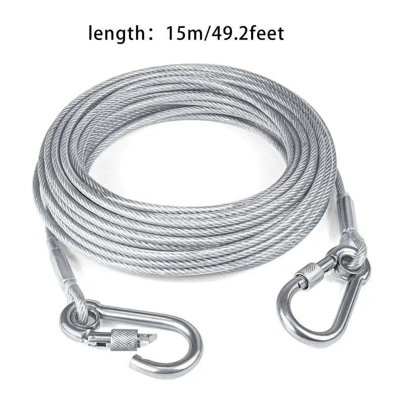 Stainless Steel Double Headed Dog Tie Out Cable Leash Buckle