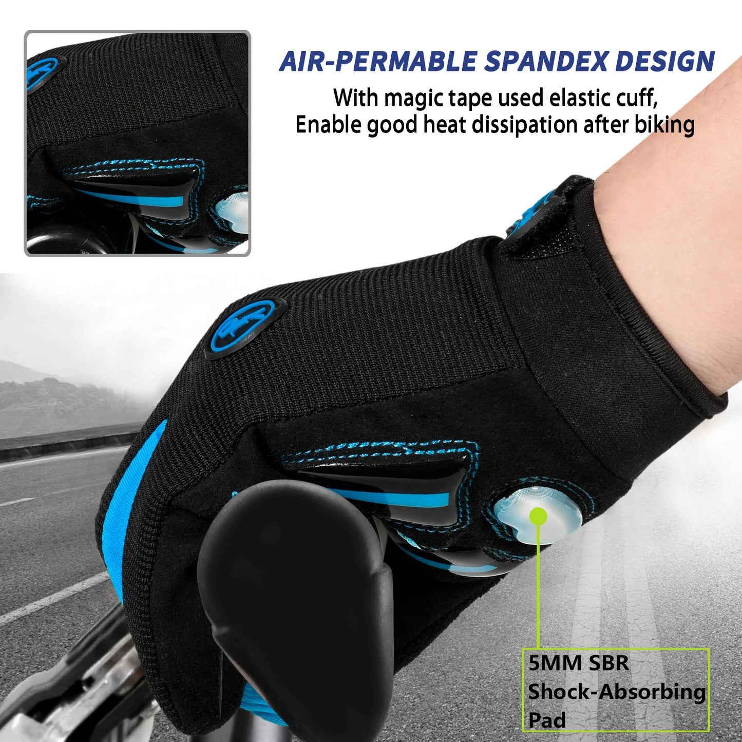 MOREOK Racing Gloves Breathable MTB Cycling Non Slip Touch Screen