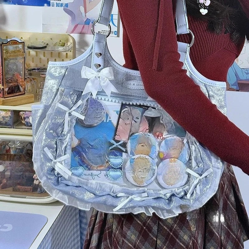 Kuroyabu Luxury Ruffled Lolita Handbag Ita Bag Gothic Underarm