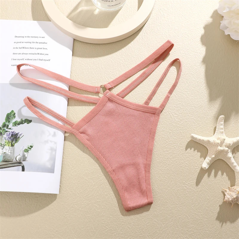 Finetoo Cotton Panties For Women Breathable Low Waist Underwear