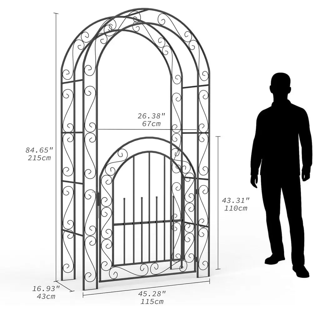 Elegant Garden Trellis And Wedding Arch With Gate Iron Decorative