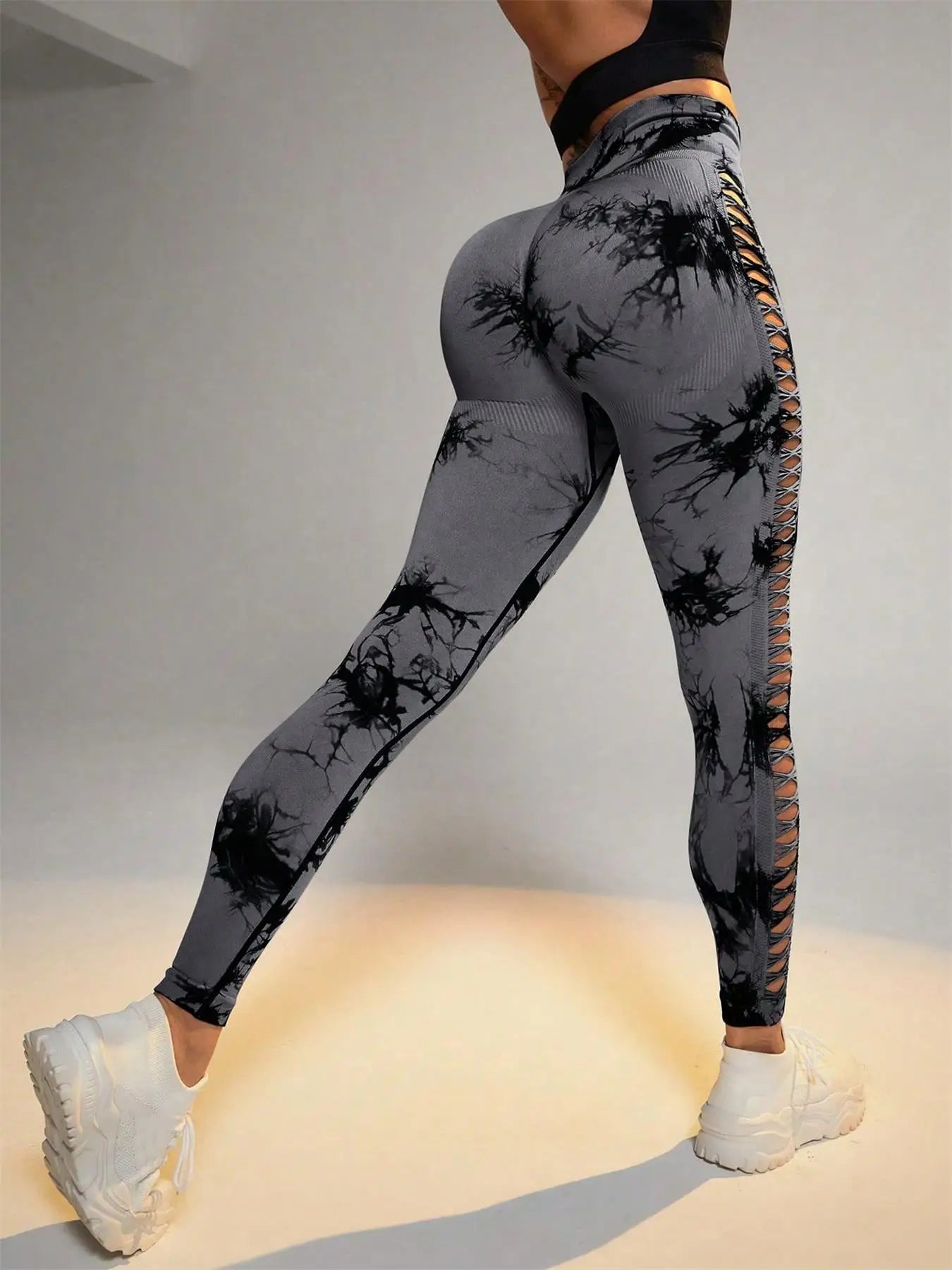 LOOHGHI Seamless High Waist Leggings Yoga Scrunch Butt Lifting Mesh