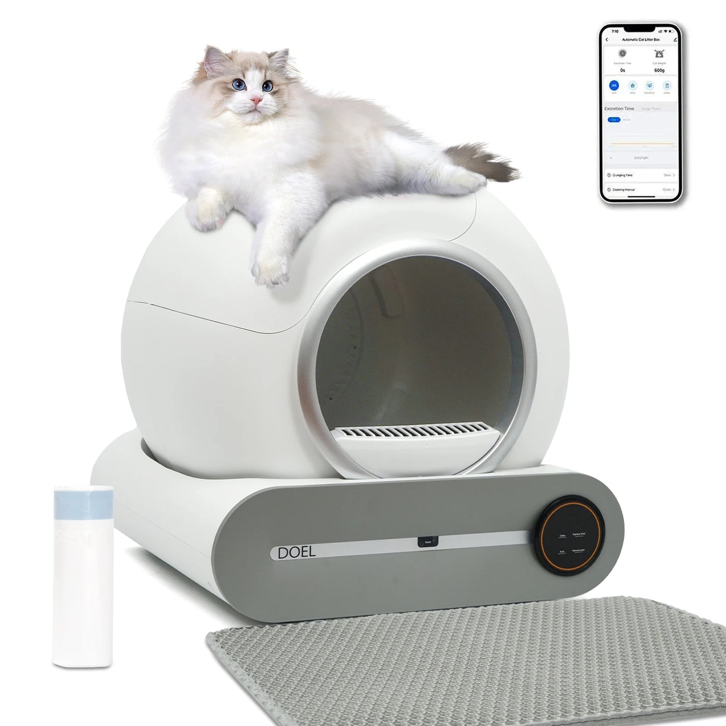 DOEL Self Cleaning Cat Litter Box with Smart App Control