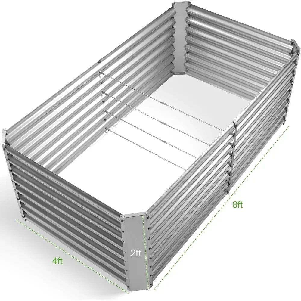 Galvanized Metal Raised Garden Bed Kit For Outdoor Vegetables