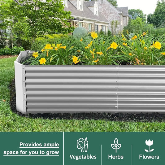 Galvanized Metal Raised Garden Bed Kit For Outdoor Vegetables