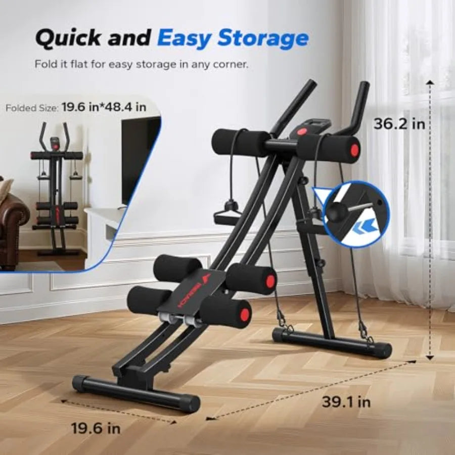 Dual Track Ab Machine Adjustable Ab Trainer For Home Gym Ergonomic Arc