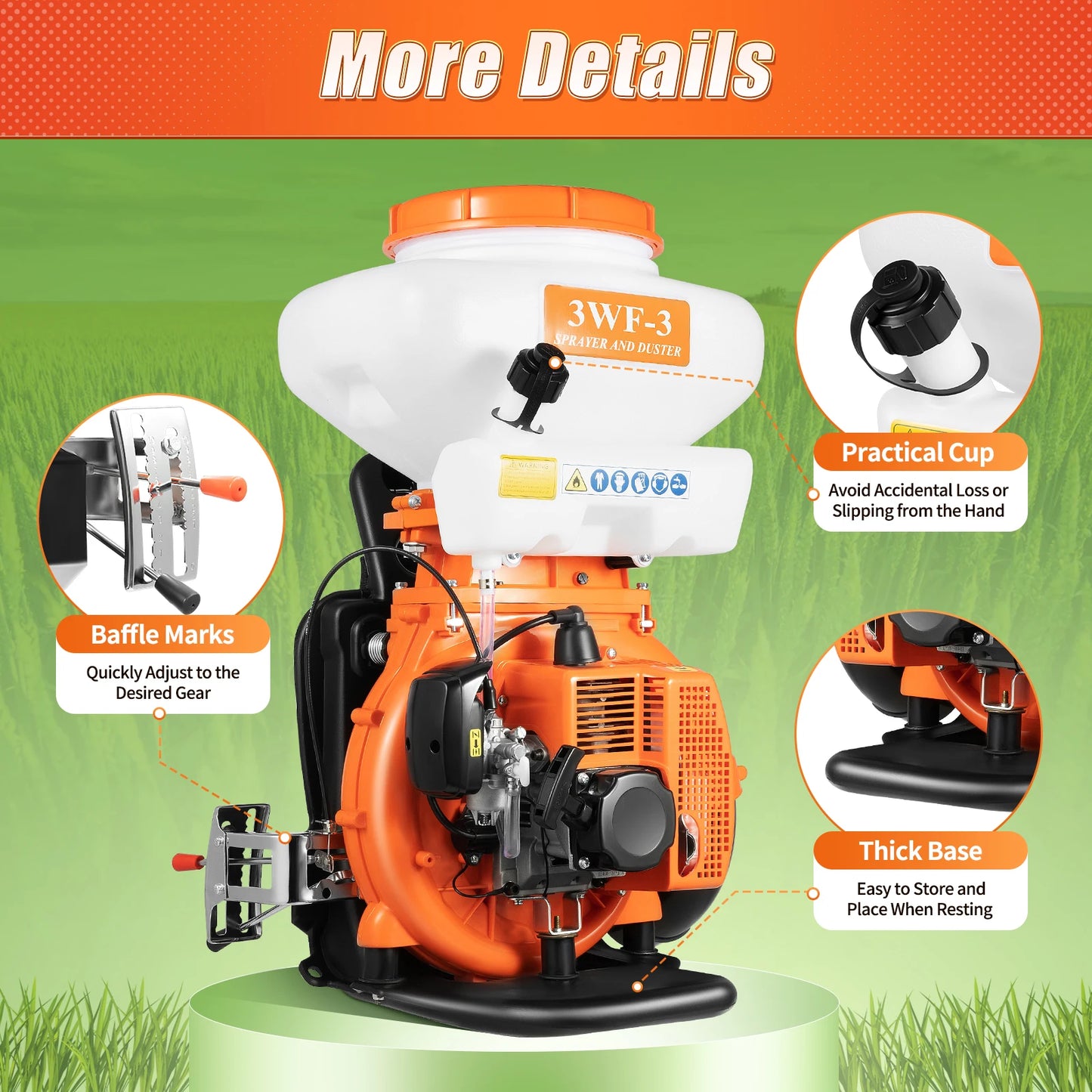 Bymaocar Backpack Sprayer Gas Powered 2 Stroke Engine
