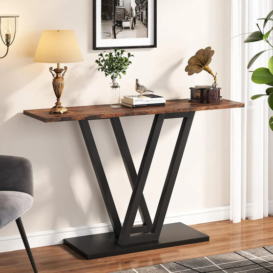 Little Tree Console Table Industrial Hallway Sofa Table Entryway