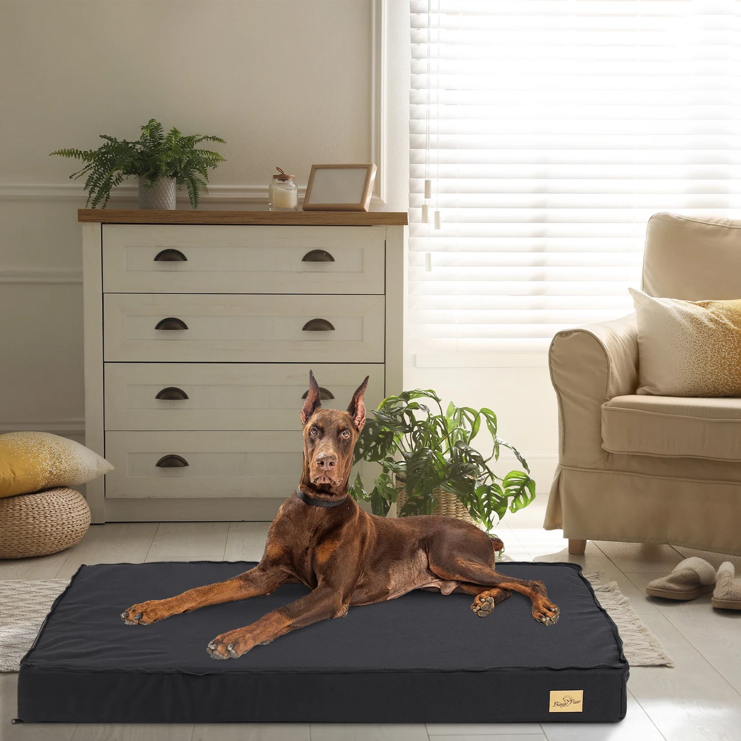 BINGOPAW Orthopedic Washable Dog Bed For Crate And Sleep