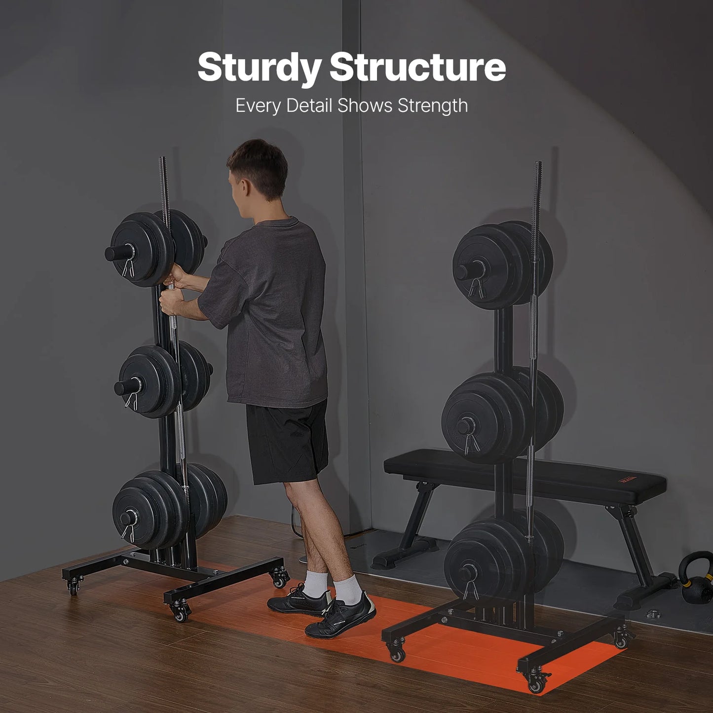 Weight Plate Rack With Wheels 1000 Lb Load Capacity