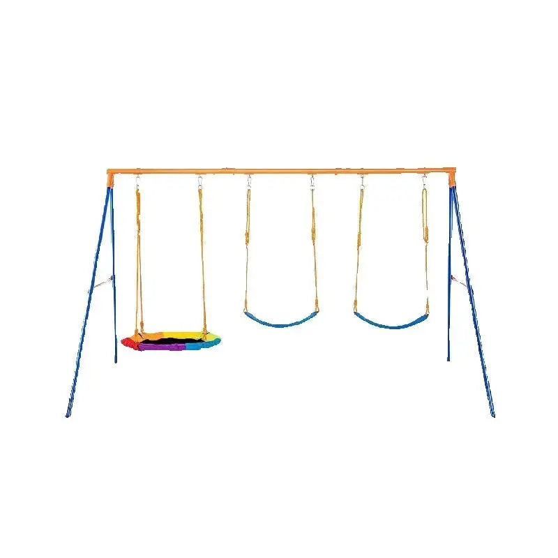 SucceBuy Backyard Swing Set 600 Lb Capacity With Saucer Seats