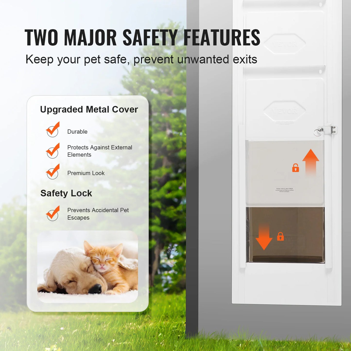 SucceBuy Dog Door For Sliding Glass Doors Aluminum Frame
