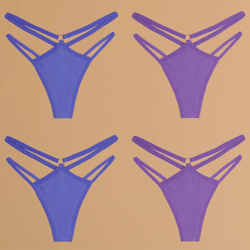Finetoo Cotton Panties For Women Breathable Low Waist Underwear
