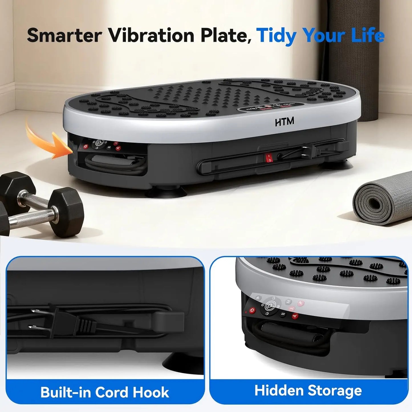 HTM Vibration Plate Exercise Machine 120 Speed Levels 9 Programs