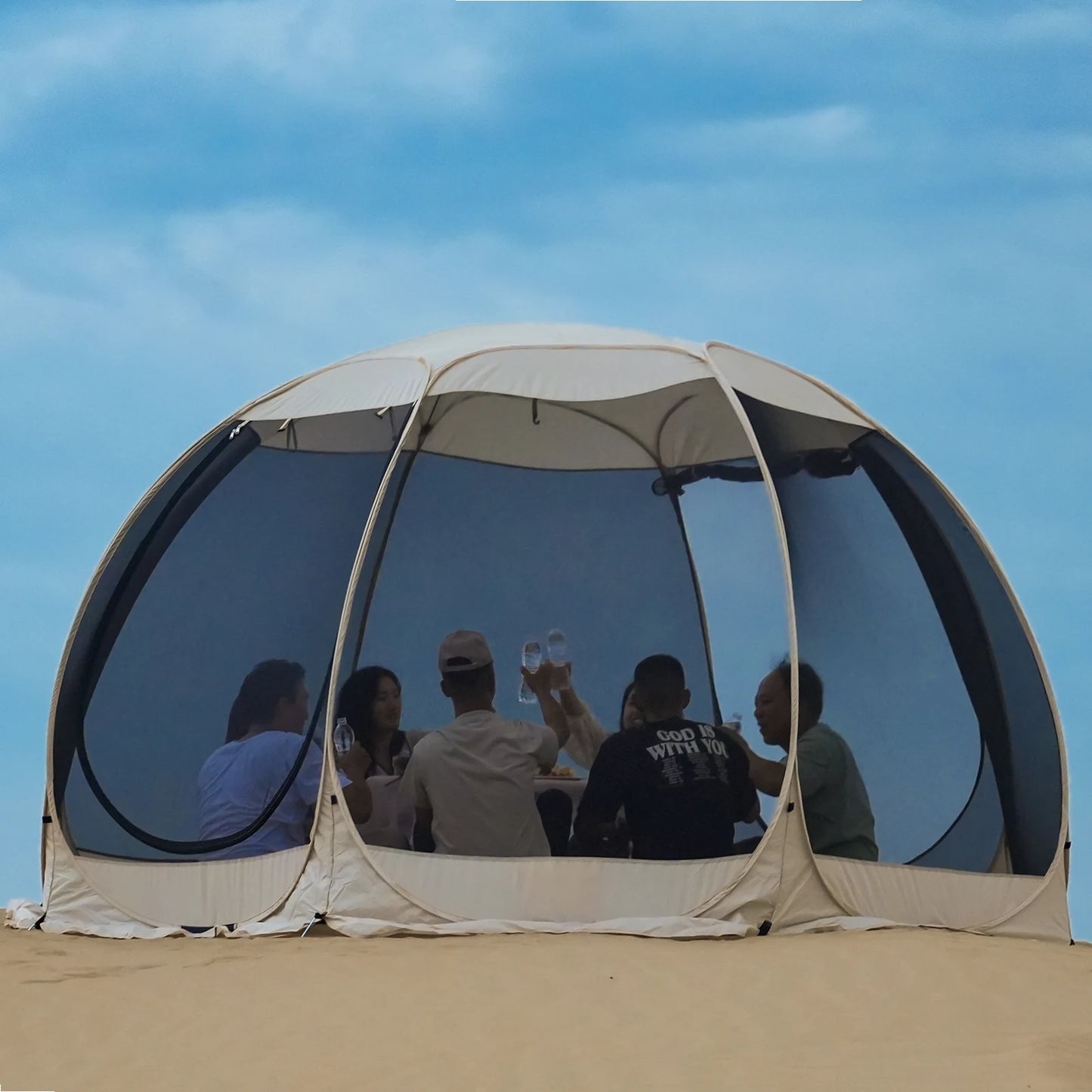 Pakicetus Family Pop Up Shelter With Full Mesh Walls for Camping