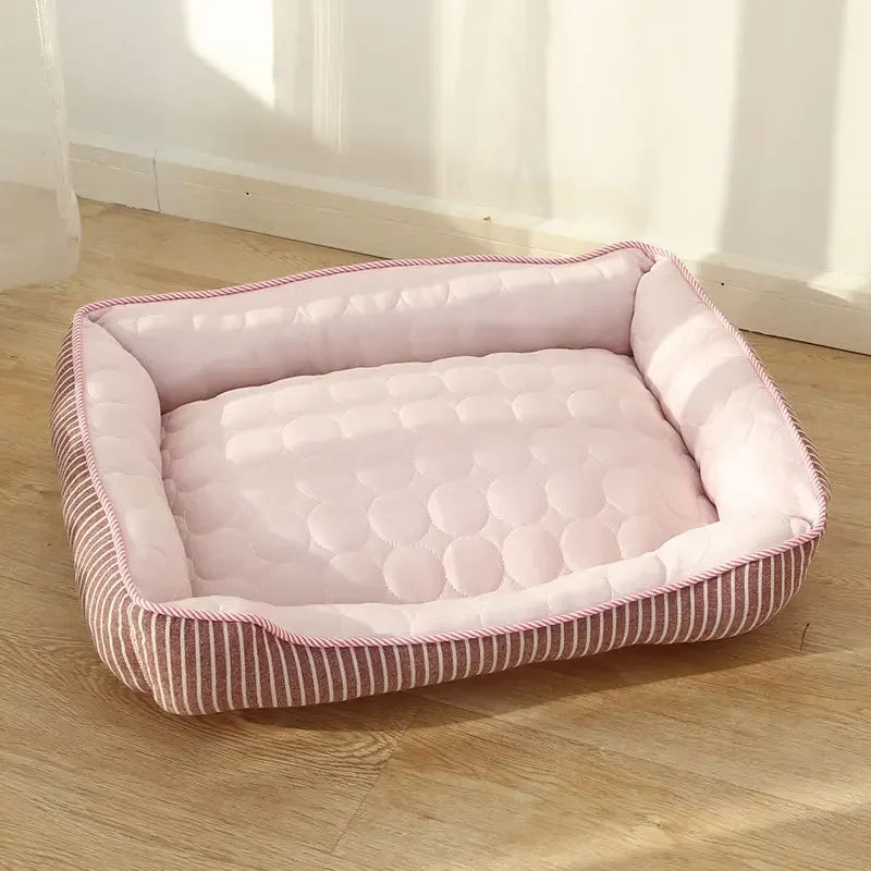Summer Pet Cooling Nest Ice Silk Deep Sleep Bed For Dogs And Cats
