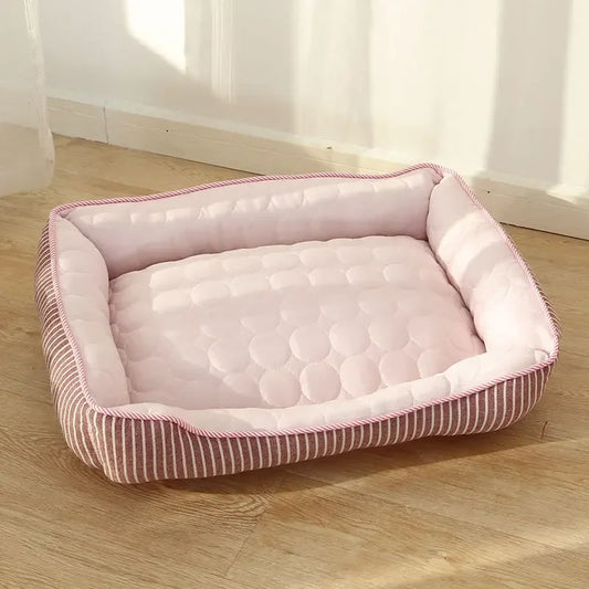 Summer Pet Cooling Nest Ice Silk Deep Sleep Bed For Dogs And Cats