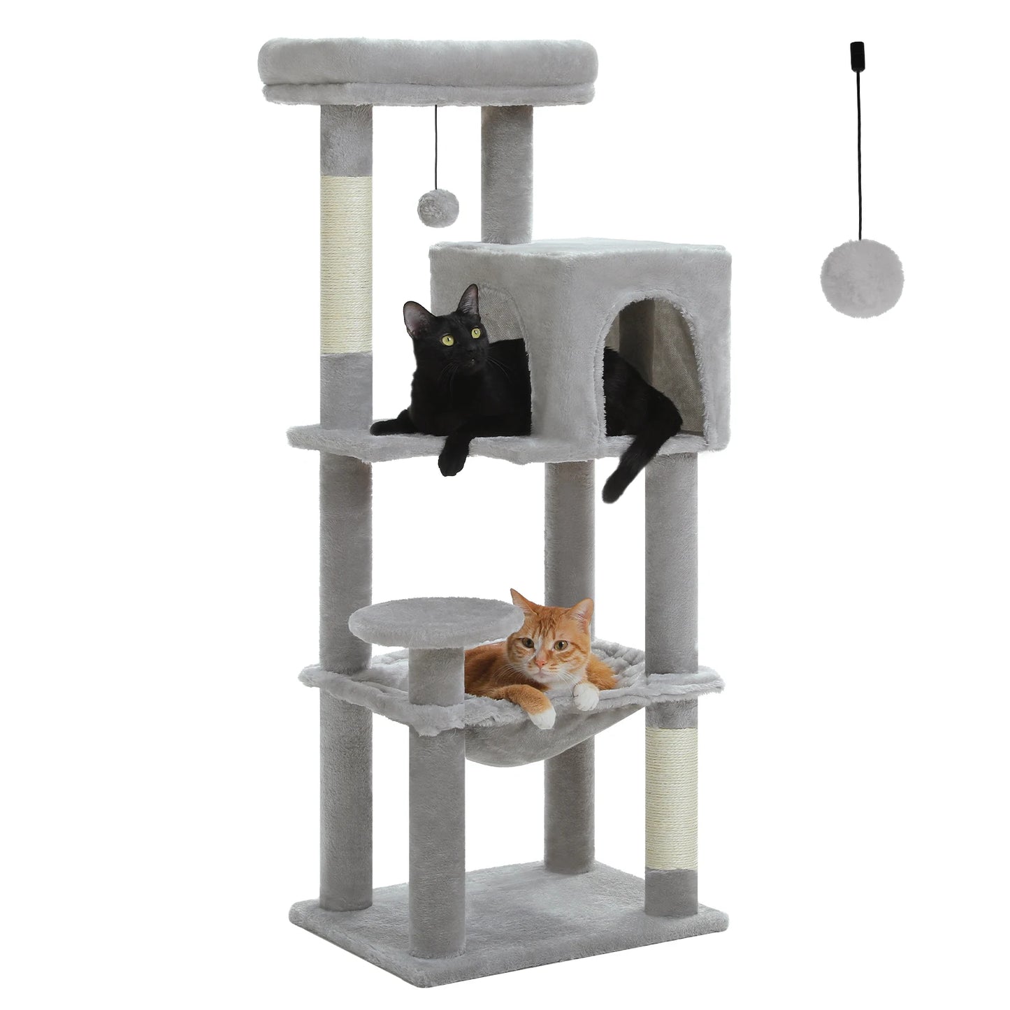 PAWZ Road Multi-Level Cat Tree With Sisal Posts And Hammock