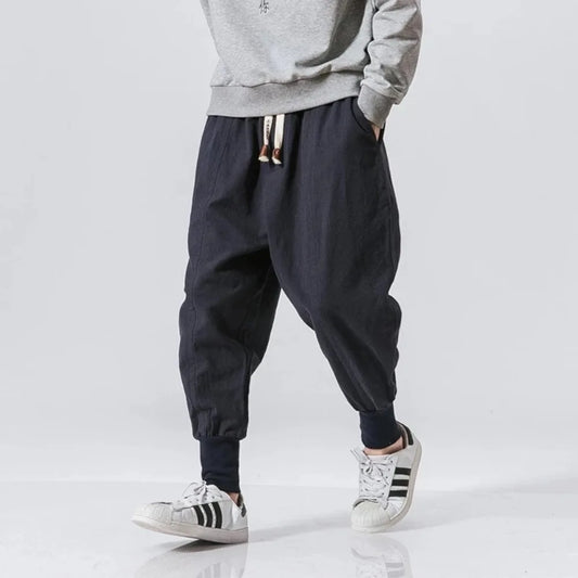 FURCW Cotton Linen Harem Pants For Men Streetwear Baggy DropCrotch