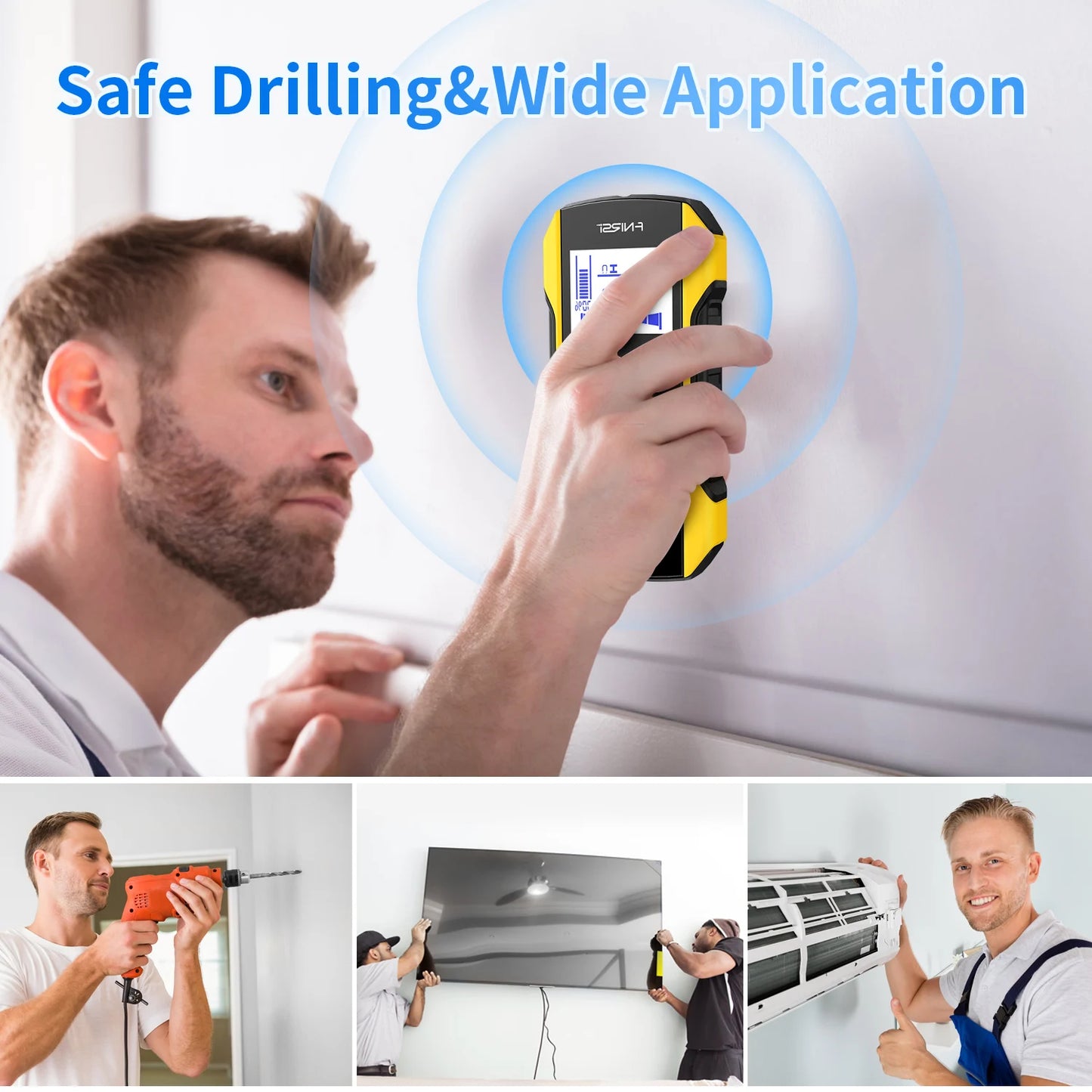 FNIRSI WD01 WD02 Metal Detector Wall Scanner For AC Live Cables Wood Stud Finder