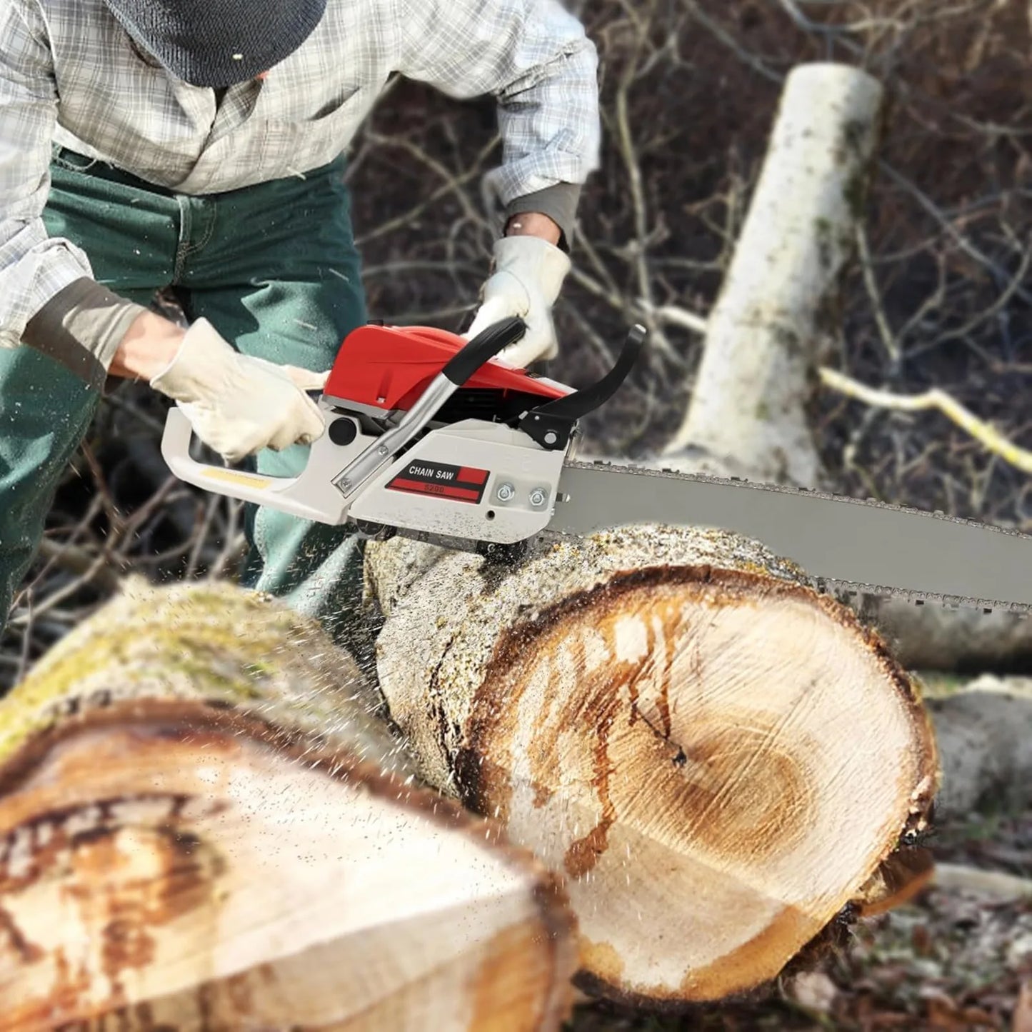Gas Powered Chainsaw 52cc Lightweight Portable Wood Cutting Tool