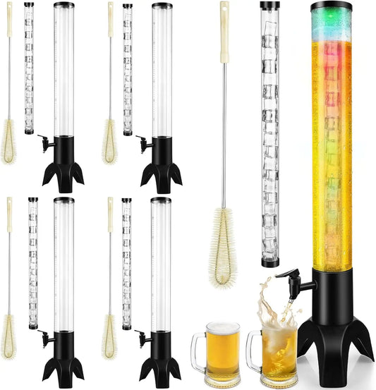 3L Drink Tower Dispenser With Ice Tube And LED Light