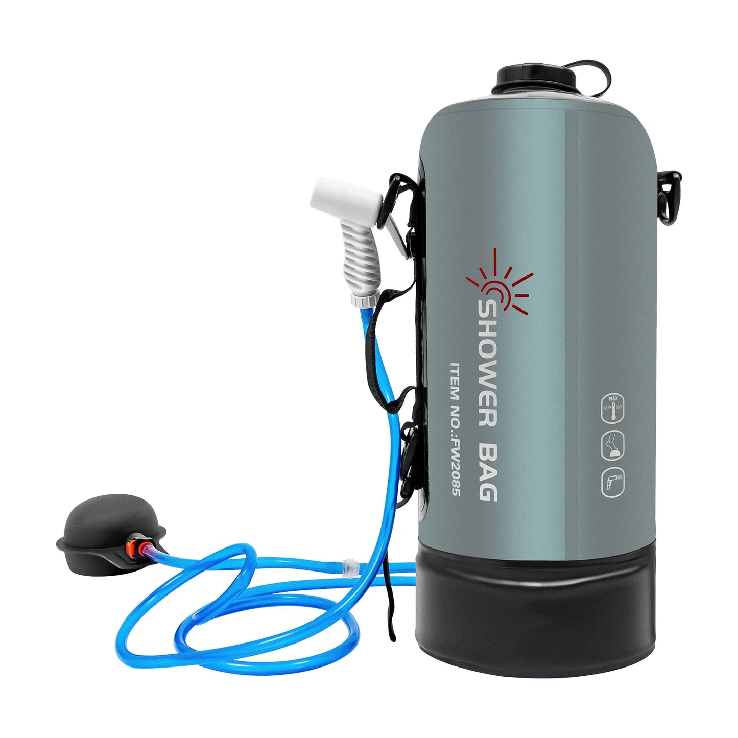 Camping Solar Shower With Pump Portable Shower Bag And Hose