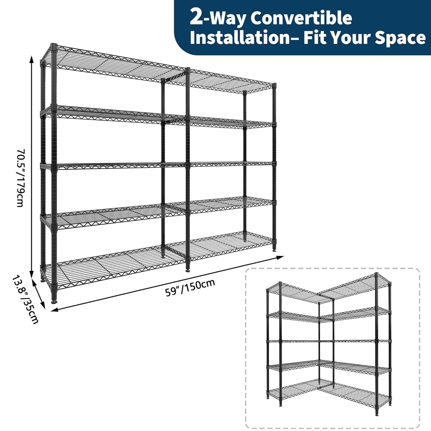TWISTER.CK Heavy Duty Metal Shelving Unit 4 Tier Pantry