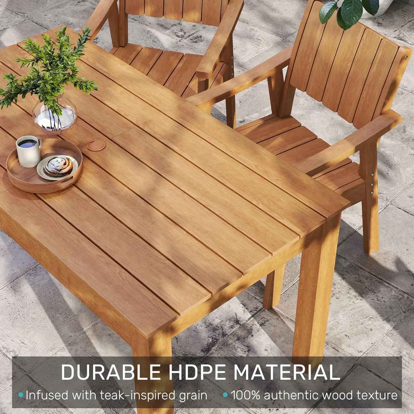 HDPE Outdoor Patio Table And Chairs Set For Dining