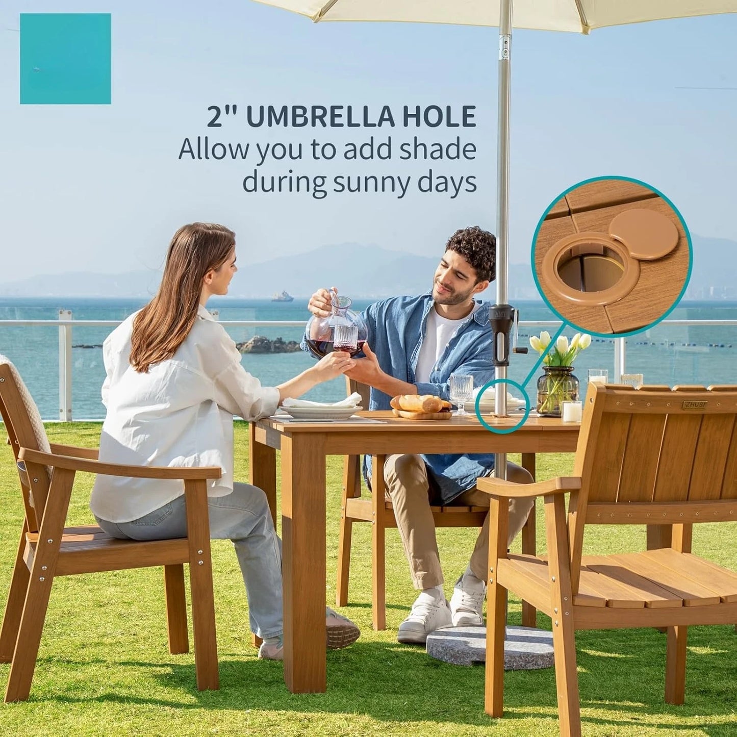 HDPE Outdoor Patio Table And Chairs Set For Dining