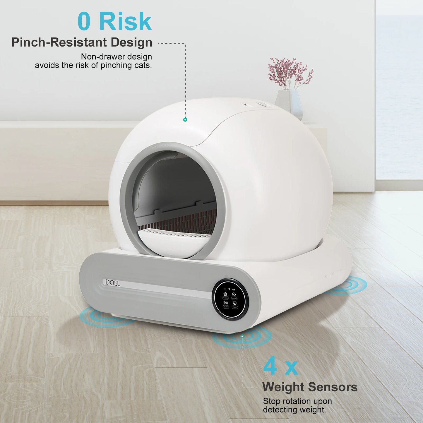 DOEL Self Cleaning Cat Litter Box with Smart App Control