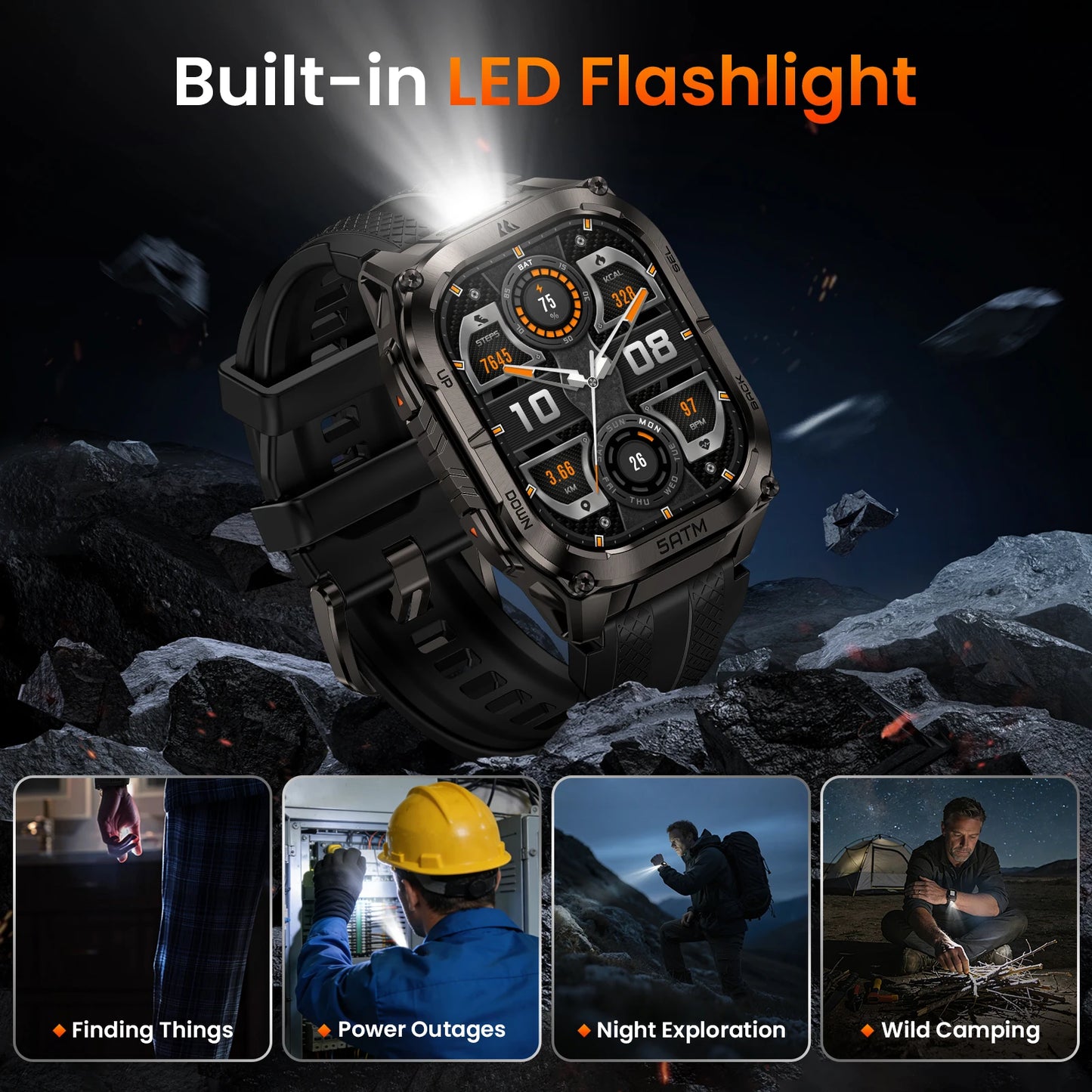 KOSPET Tank M4C GPS Smartwatch for Men with Health Tracking