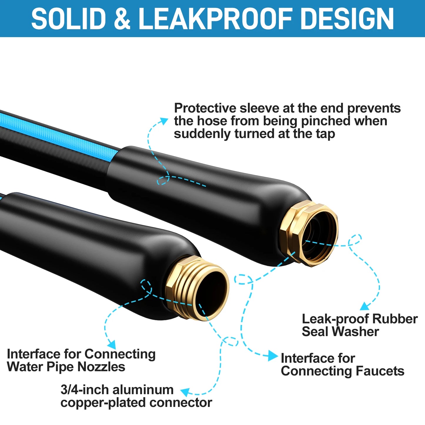 GardenJoy PVC Garden Hose Heavy Duty Durable Outdoor Irrigation