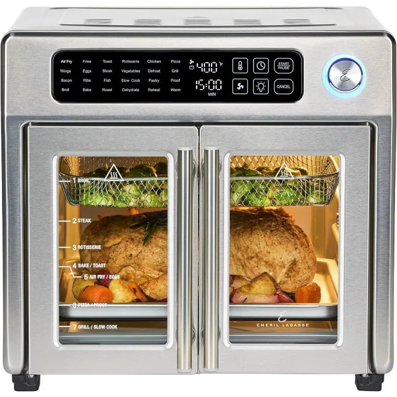French Door Air Fryer Toaster Oven 24 Functions Digital Controls