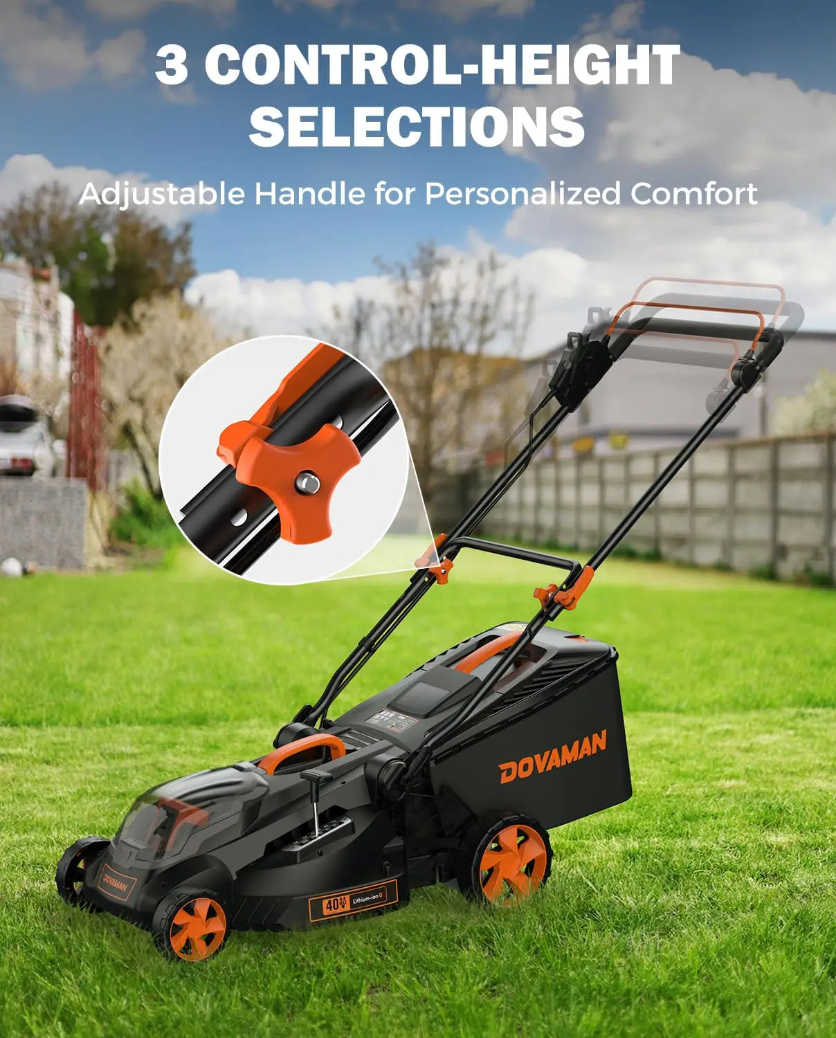 Dovaman 40V Brushless Lawn Mower Battery Included Mulching Bagging